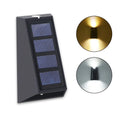 Solar up and down wall light in ABS with IP65 waterproof rating, 3W LED, for outdoor garden and courtyard walls