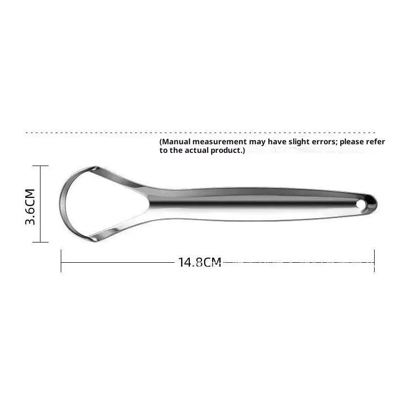 Stainless steel tongue scraper set with U-shaped and spoon type scrapers in pearlescent bags