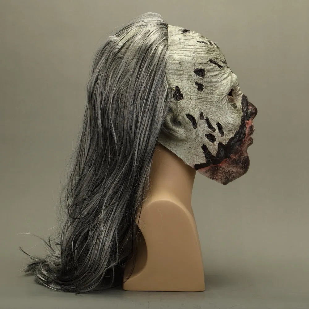 Walking Dead style latex head mask in Beta colour, free size for 55cm-62cm head circumference, Halloween costume accessory