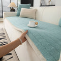 Plush non-slip sofa cushion in solid colours, sizes 70x70cm to 70x240cm, machine washable