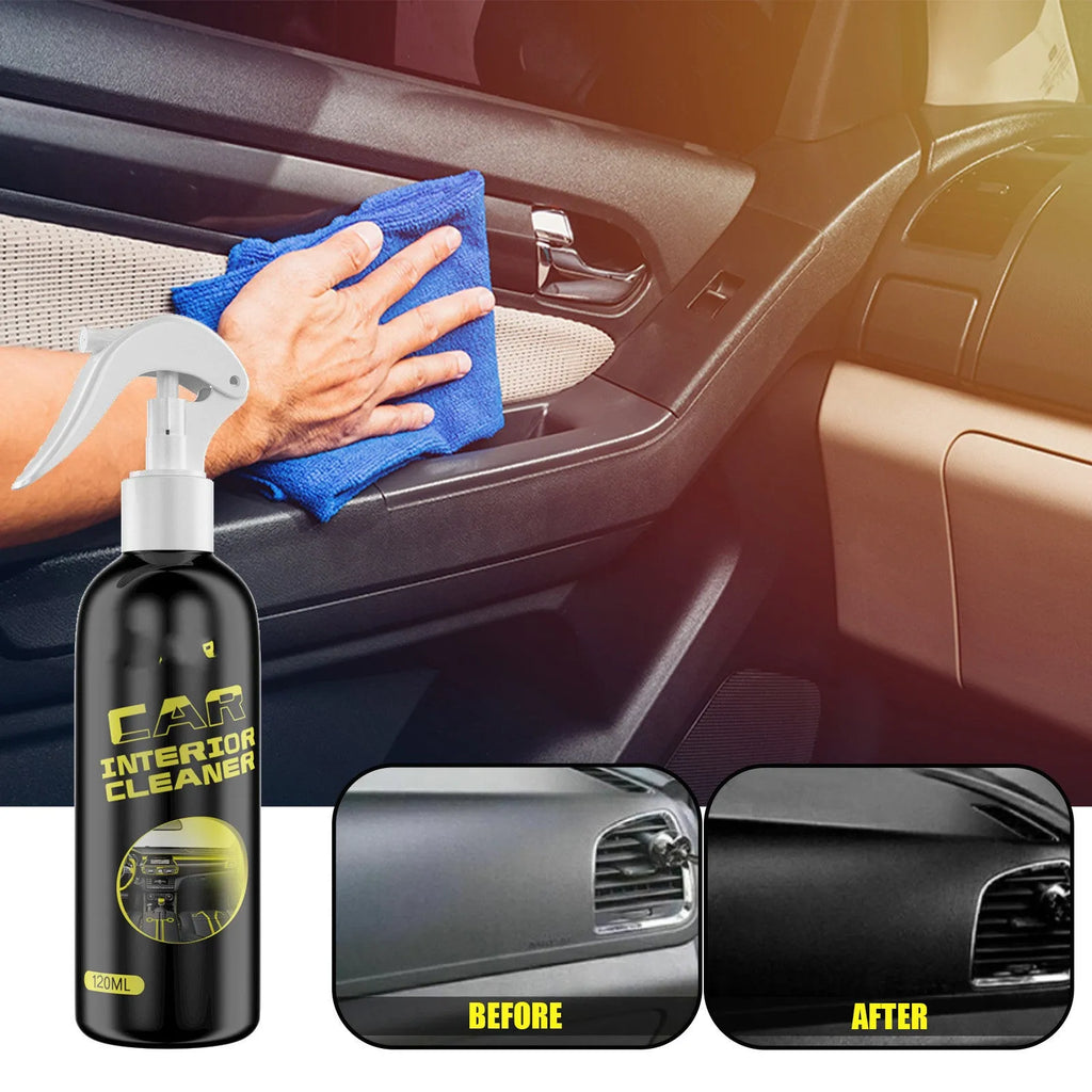 120ml bottle of car interior cleaner for leather and plastic dashboard decontamination