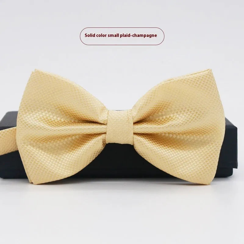 Solid colour flat head polyester bow tie for formal wear and weddings