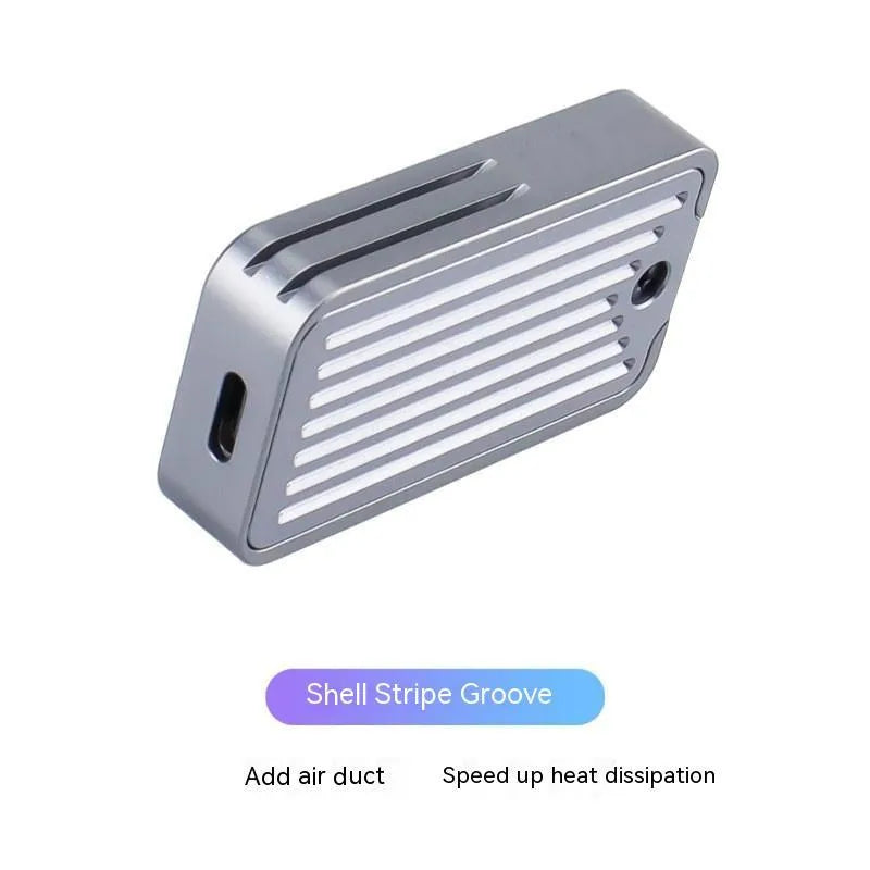 Compact aluminium alloy M.2 NVMe SSD external enclosure for 10Gbps data transfer.