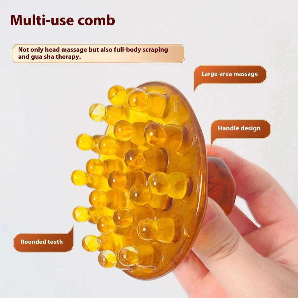 Disc massage comb meridian comb for head health massage brown plastic 21 teeth