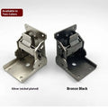 Folding hinge for furniture with adjustable 0 to 90 degree angle and self-locking mechanism.