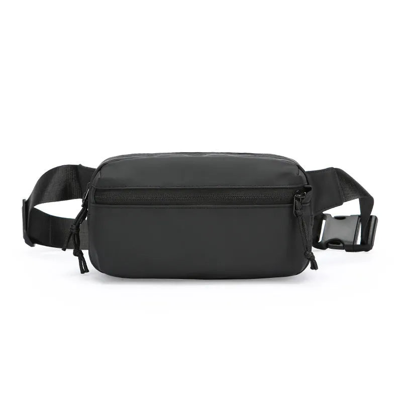 Men's waterproof Oxford cloth crossbody bag available in black, grey, blue, and khaki.