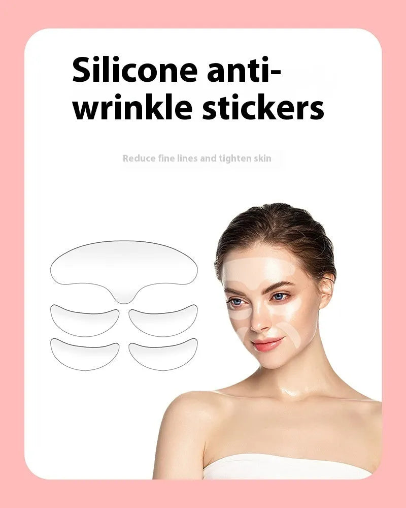 Five silicone anti-wrinkle face patches for wrinkle removal and prevention
