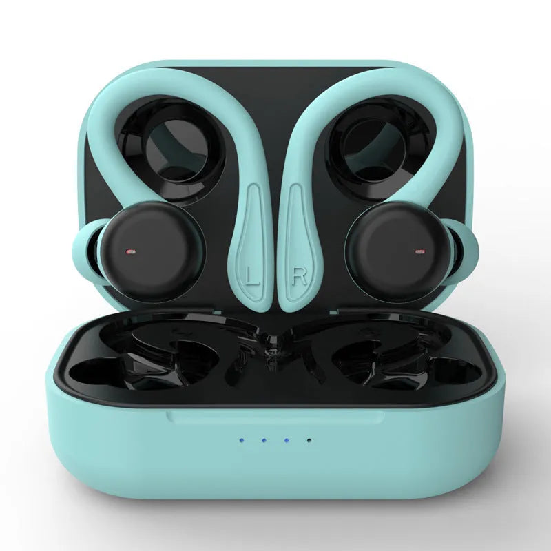 Noise-cancelling true wireless sports headphones with removable ear hooks in five colours