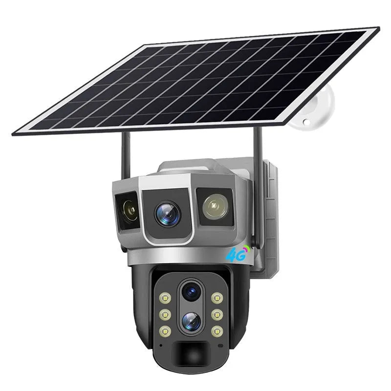 V380 outdoor smart security camera with 4G connectivity and 10x zoom lens