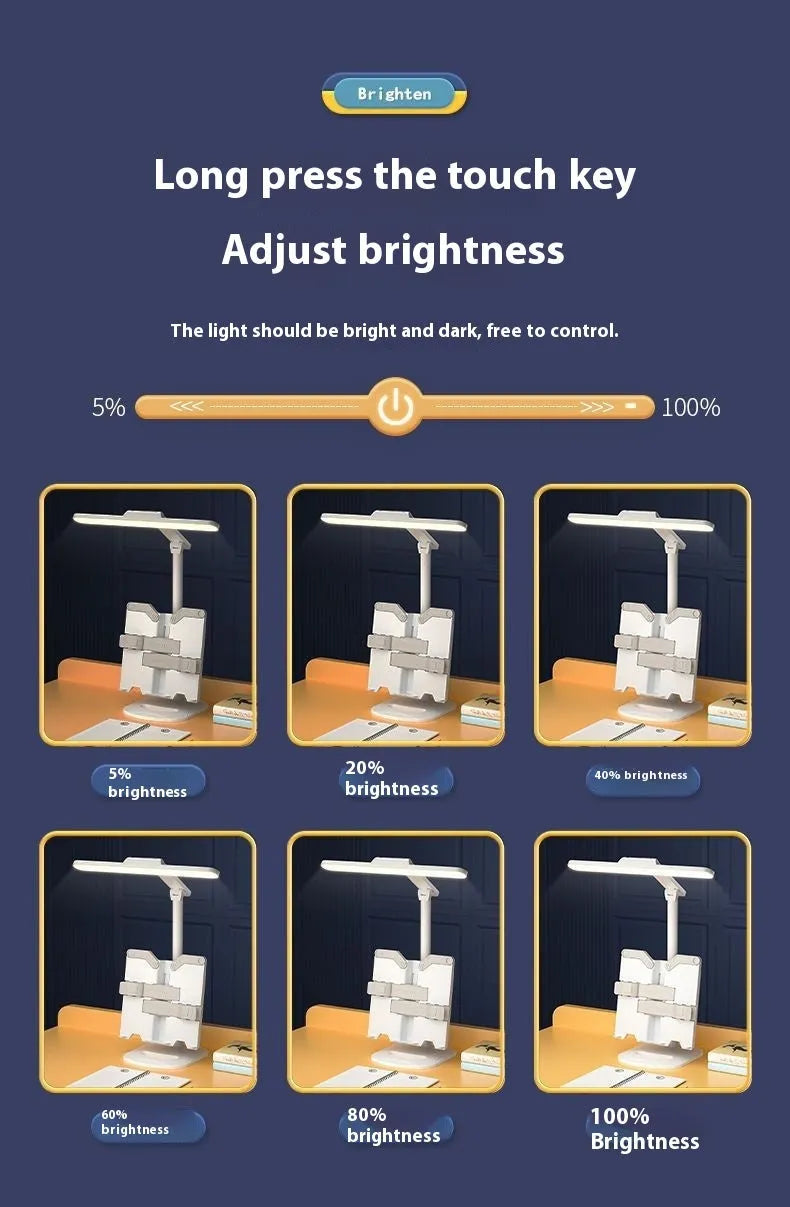 Adjustable reading bookshelf lamp with three colour temperature settings and dual power options