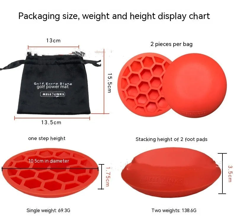 Orange golf training mat made from natural rubber for swing practice