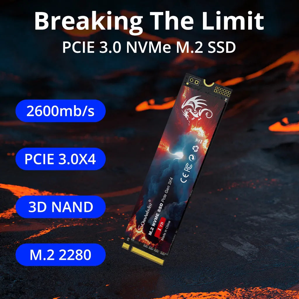M.2 NVMe solid-state drive for desktop computers with PCIe 3.0 interface.
