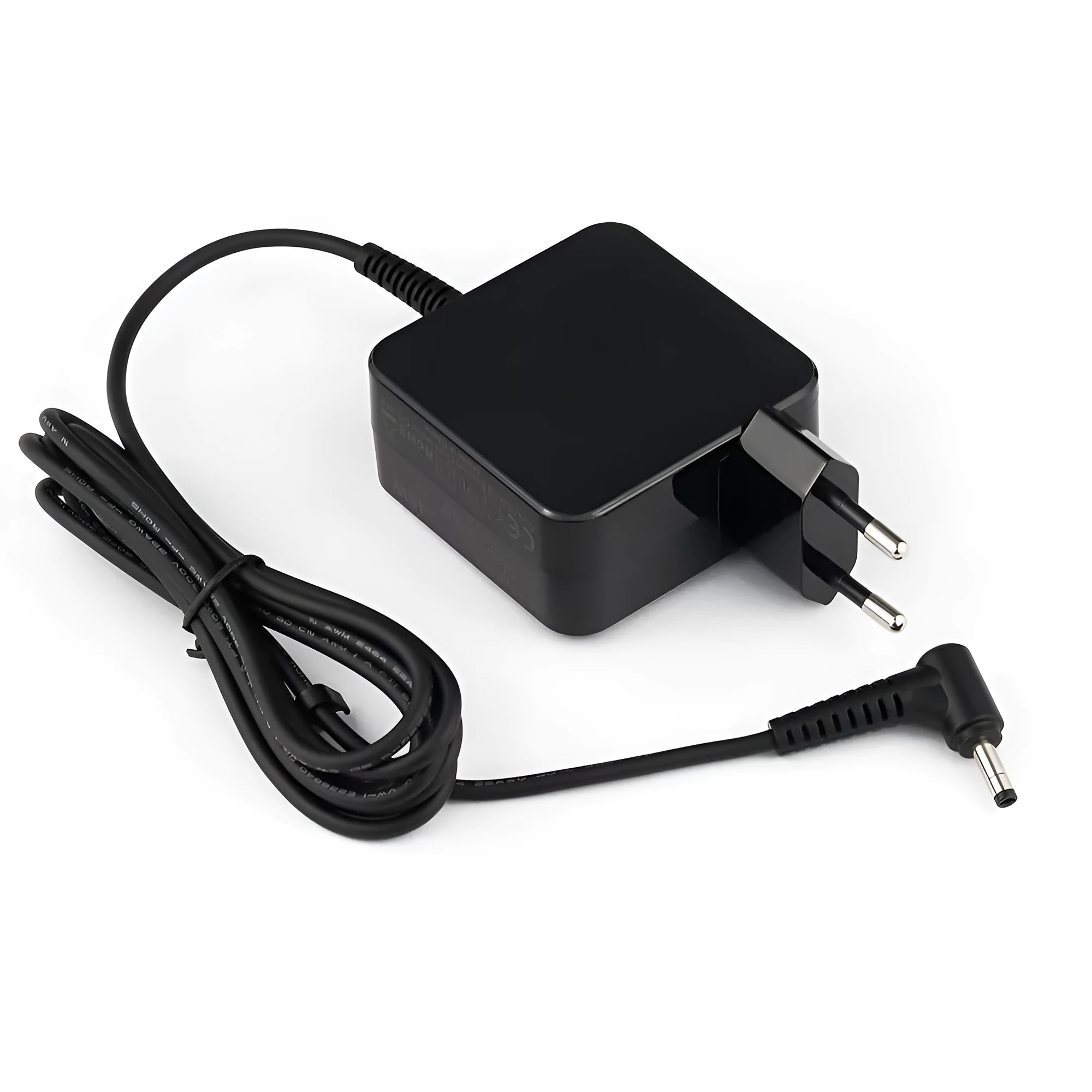 Black 45W laptop power adapter with US plug and charging cable
