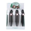 Korean cartoon penguin silicone gel pen with 0.5mm black ink tip and soft silicone grip