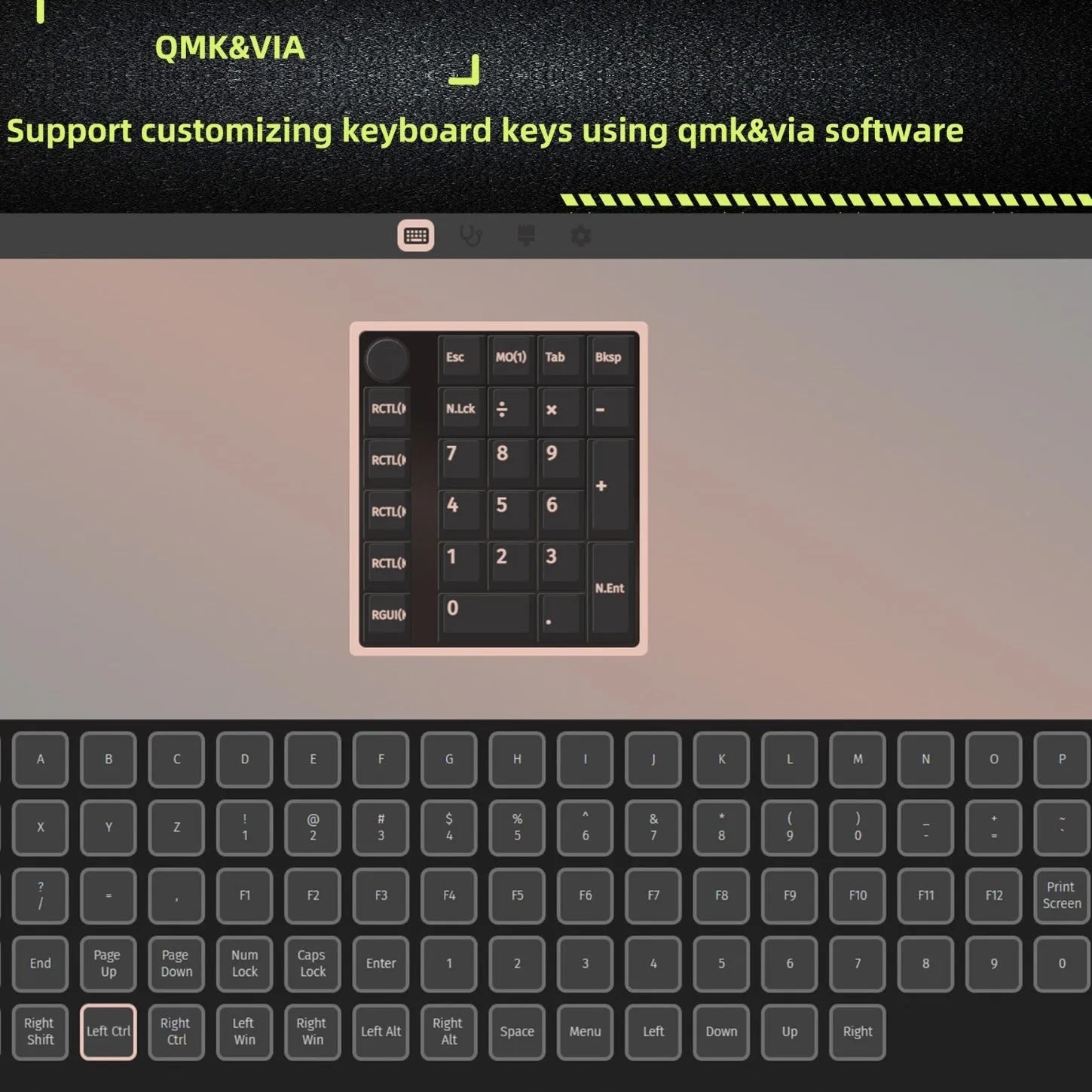 Wireless mechanical numeric keyboard with dedicated number pad shown in black and white colour options