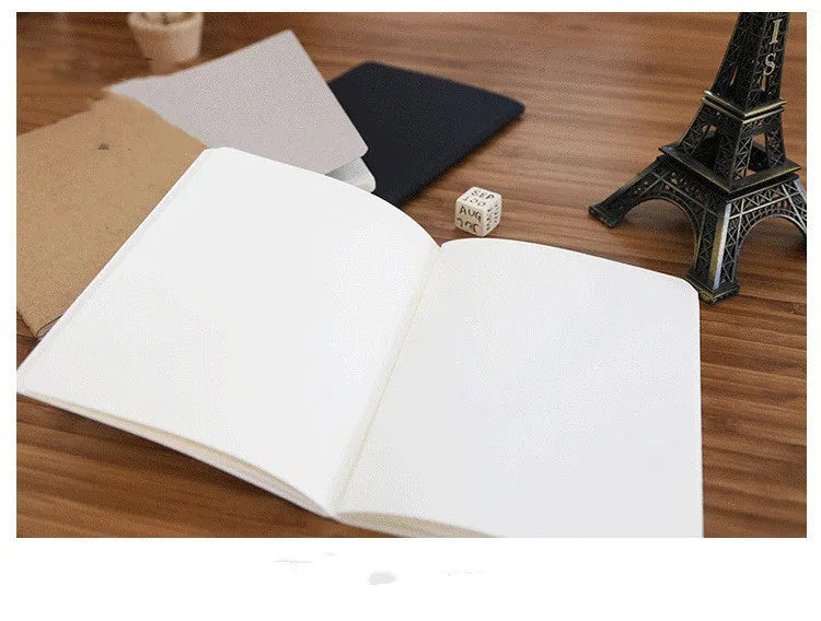 Retro graffiti book with solid colour cover in four options: black, white, cowhide colour and grey