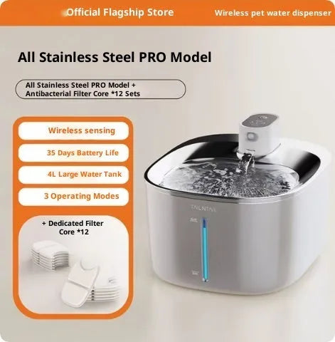 Large-capacity stainless steel intelligent circulating water pet water fountain for cats