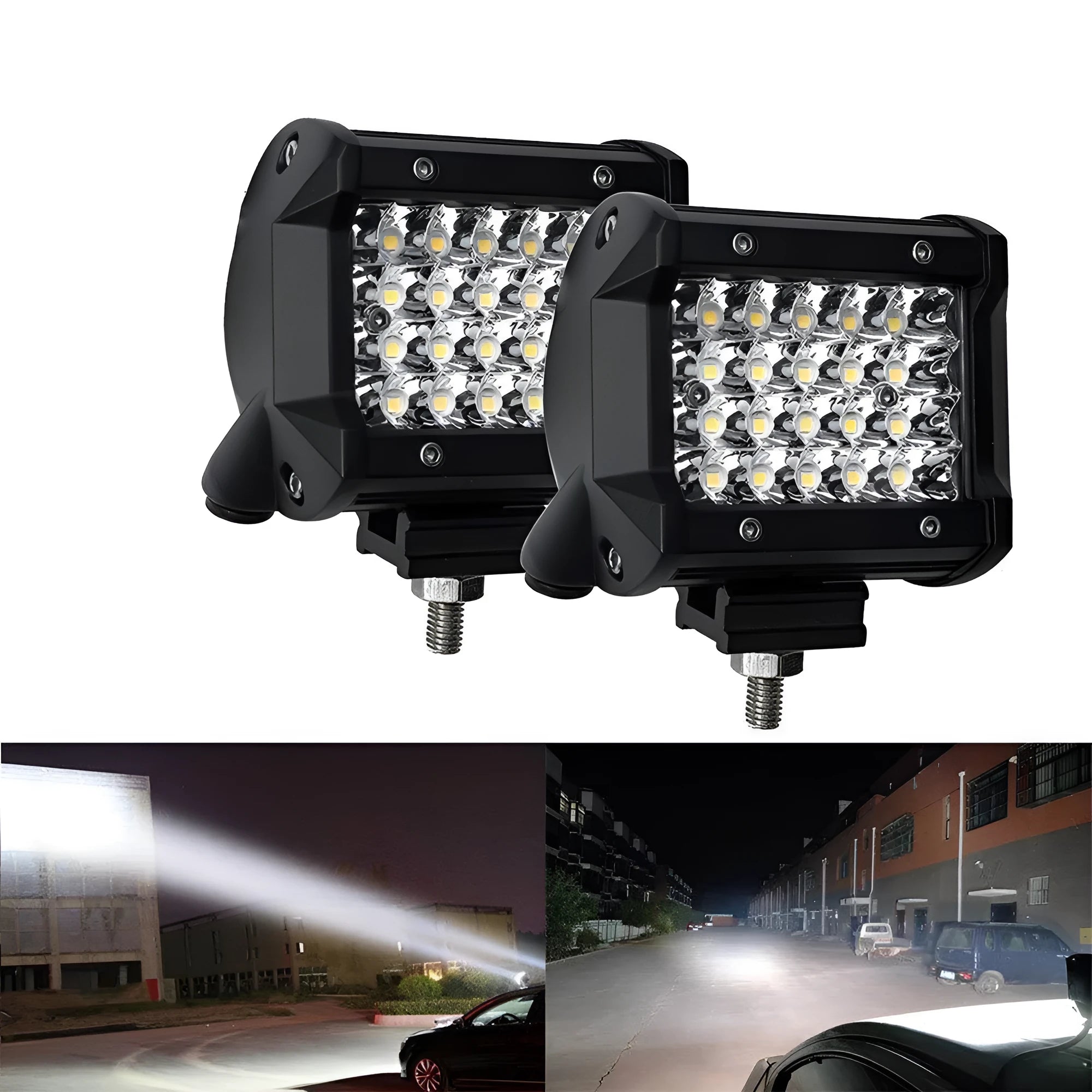 Black aluminium alloy LED strip lights with four rows of LED beads for vehicle modification