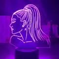 A European-style 3D acrylic night light on a colourful black base, showing its dimensions and translucent material.