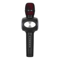 Yaerjia E108 black portable karaoke microphone with built-in speaker and echo effects.