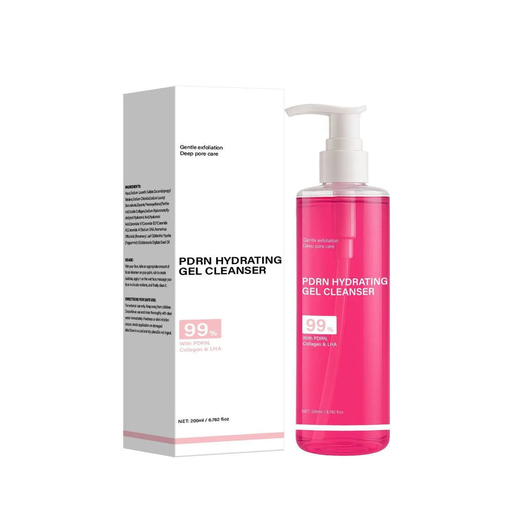 PDRN moisturizing jelly foam facial cleanser 200ml in compact white container