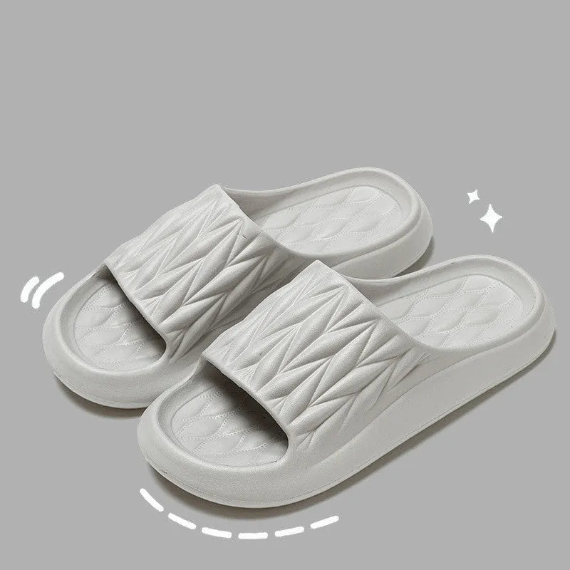 Leaf texture design EVA indoor slippers with non-slip sole in multiple colour options