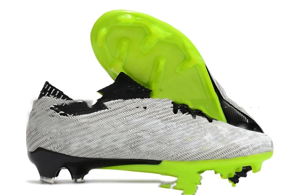 Men's built-in air cushion waterproof knitted football shoes with FG studs on rubber sole