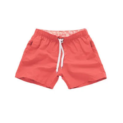 Men's summer surf shorts in plain colour, straight-leg beach pants