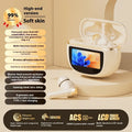 Smart Bluetooth headset in black with digital display screen and breathing light, in-ear style