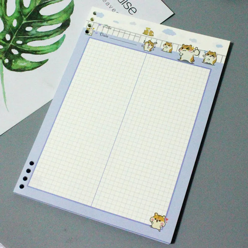 Cartoon colored refill paper B5 40 pages 8-hole loose-leaf with PP shell cover multicolour options