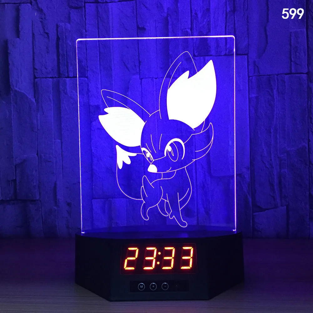 Dolphin-shaped 3D night light table lamp with wireless charging pad and remote control on wooden surface