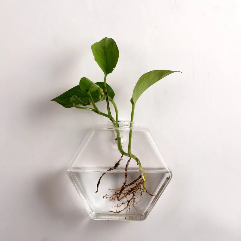 Wall-mounted high borosilicate glass fish tank with polished surface geometry shape