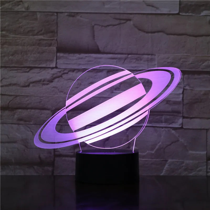 3D nine planets night light with acrylic board, ABS base, USB cable, touch and remote control, seven colours