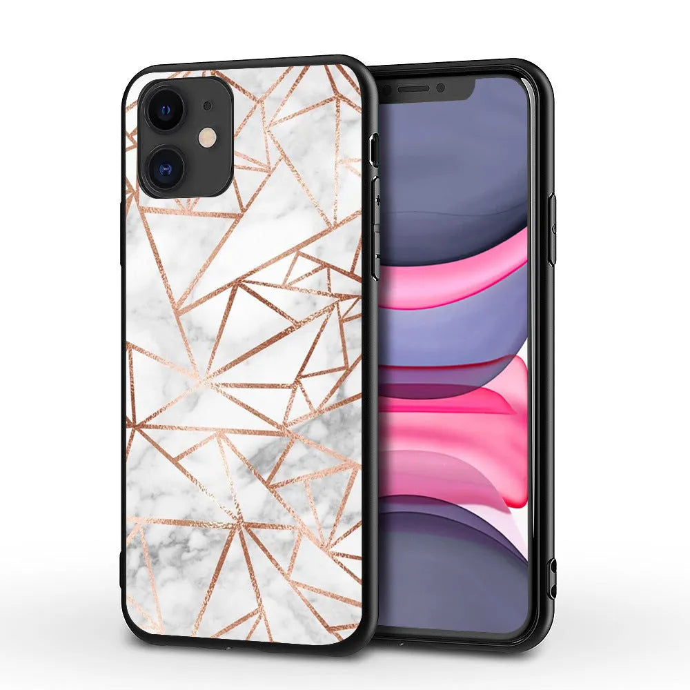 Marble pattern iPhone back cover case with waterproof and drop-resistant protection