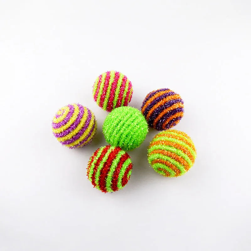 Pet cat toy set with cat stick mouse and sisal ball in multicolor random assortment for indoor cats.