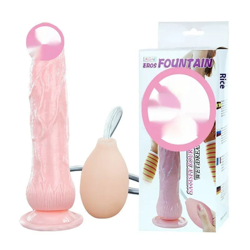 Realistic flesh-coloured suction cup dildo showing 200mm length and 40mm diameter measurements