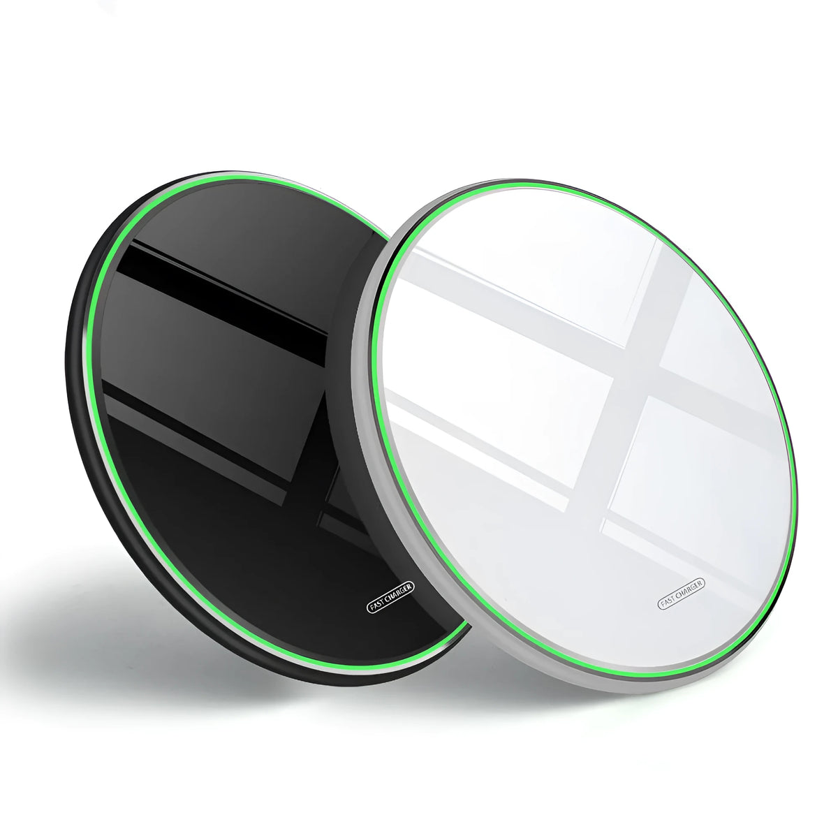 FDGAO Metal Qi Wireless Charger circular 100mm x 6mm pad in black or white aluminium alloy and ABS with Micro USB cable