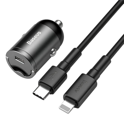 Baseus Huixiaoxing electro-optical grey 30W PPS car charger with 1 metre cable