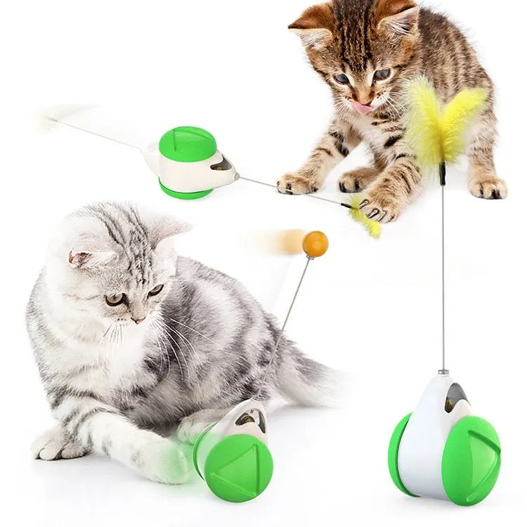 Balance swing car cat toy in plastic, available in multiple colours, self-moving swing action