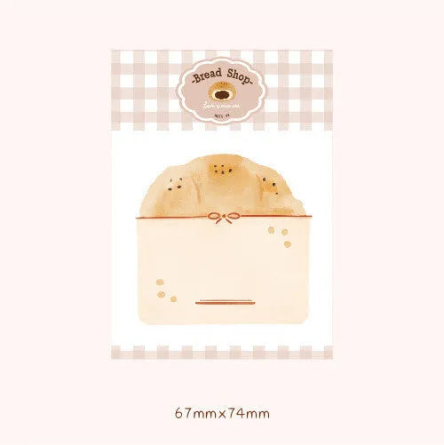Pack of Food Bread Handbook Note Paper showing one of four designs on an 85mm by 120mm card.