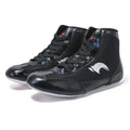 Pair of men and women wrestling shoes in suede cowhide with vertical style and lace closure