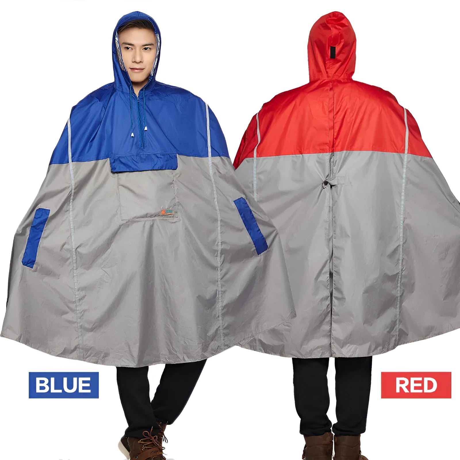 Multifunctional riding raincoat bicycle poncho 109cm length PU glue lightweight outdoor rain gear