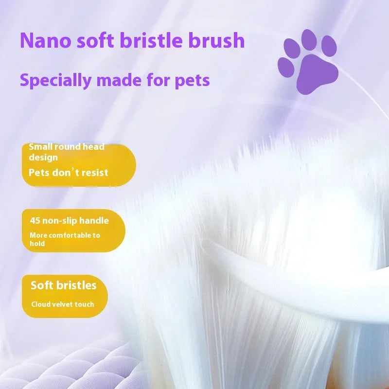 White pet toothbrush pen with blue brush tip for dog and cat dental care