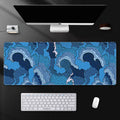 Black red art design XXL non-slip wear-resistant mouse pad on desk