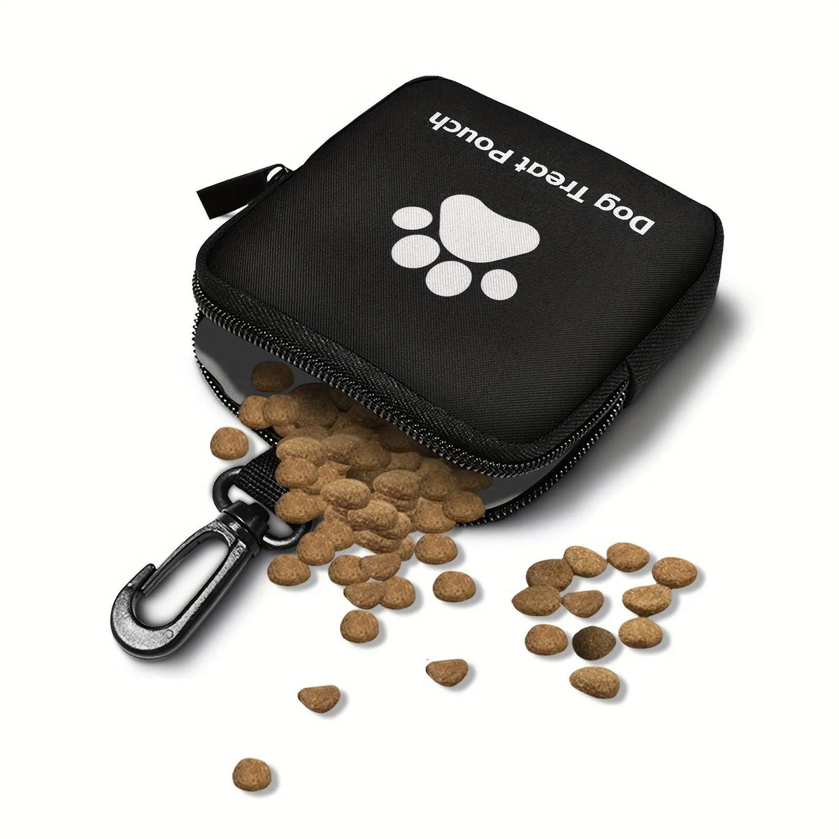 Portable Oxford cloth pet snack pack with zipper closure in red, black, purple, or blue