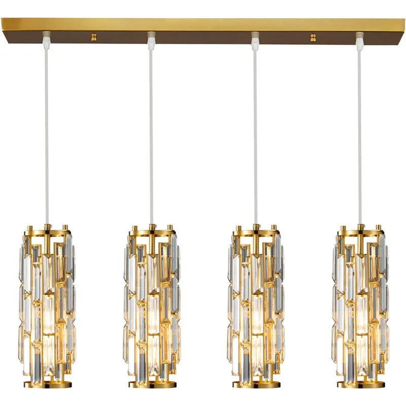 Single head industrial droplight ceiling pendant with crystal detail in black, chrome, or gold finish.