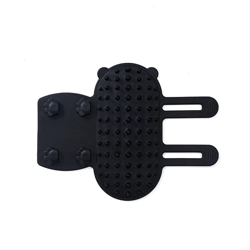 Silicone cat scratching massage comb with adjustable strap in multiple colours