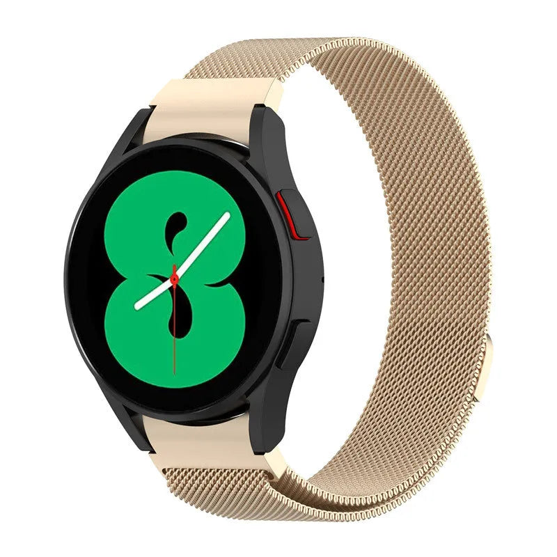 Magnetic Milan stainless steel watch strap for Samsung Watch4 in silver
