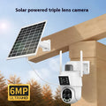 White Q39 outdoor remote wireless security camera with solar panel, 10x zoom, 6MP and Full Colour Night Vision