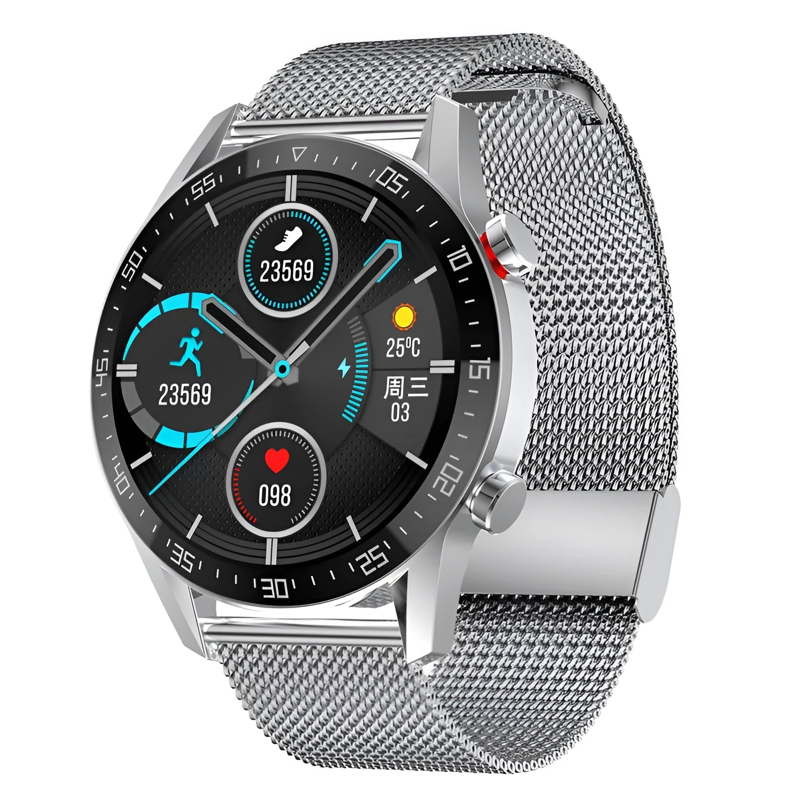 Black smart watch with 1.3 inch touch screen and Bluetooth calling feature on wrist